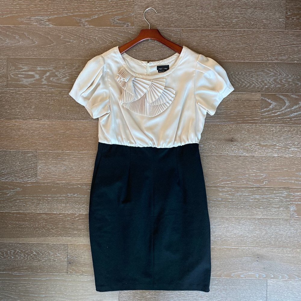 Max & Chloe Career Dress | Cream & Black | 14
